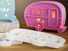 Molde silicona casa rodante corazon 